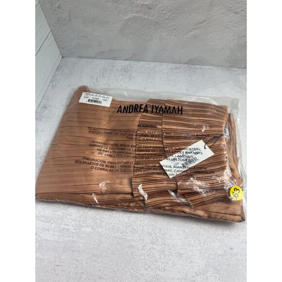 NWT Andrea Iyamah Linea Toffee Pleated Wide-Leg Pants Peplum Waist‎ - Picture 10 of 16